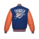 Oklahoma City Thunder Orange and Blue Letterman Jacket Oklahoma City Thunder Orange and Blue Letterman Jacket