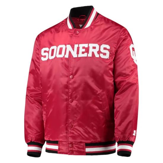 Oklahoma Sooners O-Line Crimson Satin Jacket Oklahoma Sooners O-Line Crimson Satin Jacket