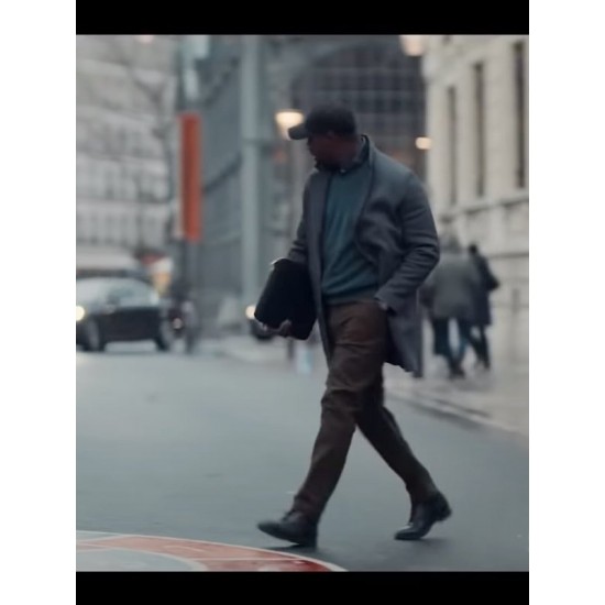 Omar Sy Arsene Lupin Grey Coat Omar Sy Arsene Lupin Grey Coat