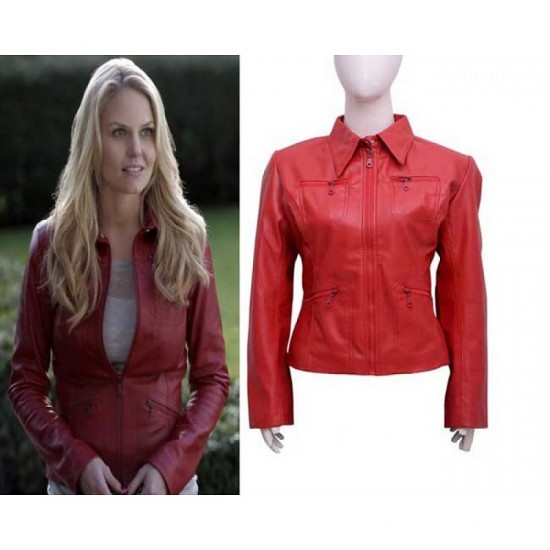 Once Upon A Time Emma Swan Red Leather Jacket Once Upon A Time Emma Swan Red Leather Jacket