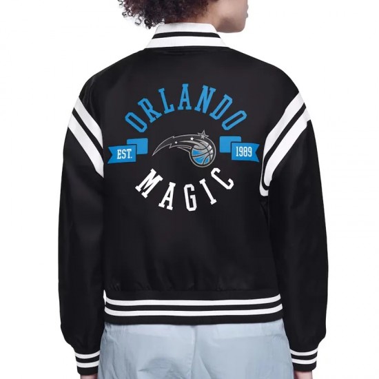 Orlando Magic Printed Logo Varsity Satin Jacket