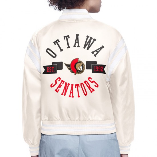 Ottawa Senators Printed Logo Varsity Satin Jacket