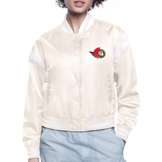 Ottawa Senators Printed Logo Varsity Satin Jacket