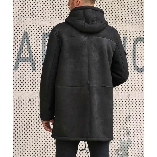 Outwear Winter Fur Coat Black Sheepskin Leather Overcoat Outwear Winter Fur Coat Black Sheepskin Leather Overcoat