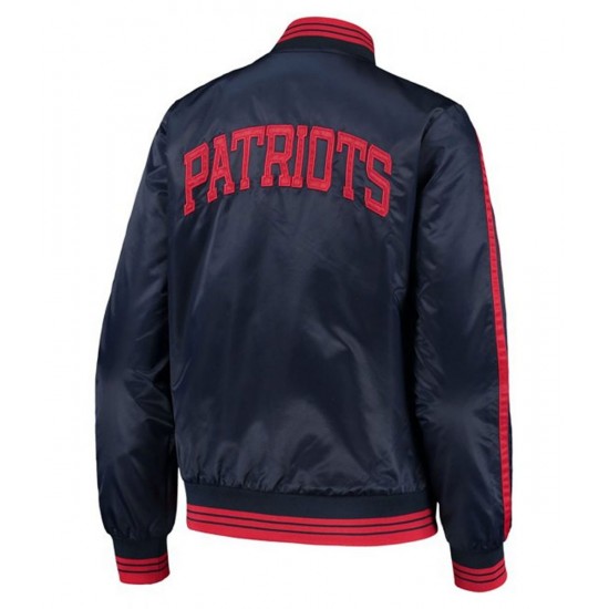 Overtime New England Patriots Navy Varsity Satin Jacket