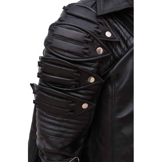 PUBG Playerunknown's Battlegrounds Black Leather Trench Coat PUBG Playerunknown's Battlegrounds Black Leather Trench Coat