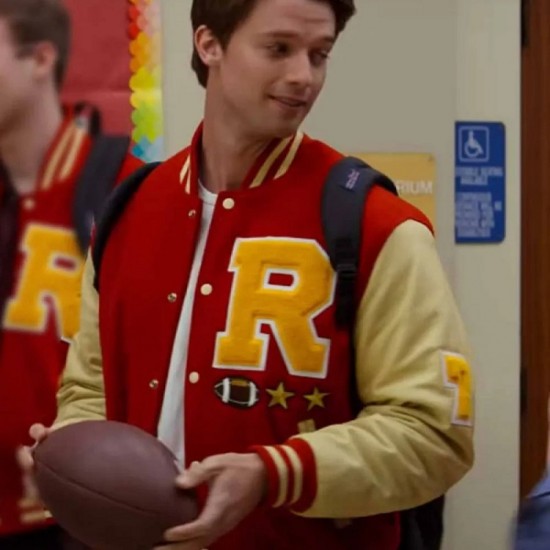 Patrick Schwarzenegger Moxie Varsity Jacket Patrick Schwarzenegger Moxie Varsity Jacket