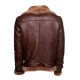Phan's Brown Aviator bomber shearling jacket with a waist belt Phan's Brown Aviator bomber shearling jacket with a waist belt