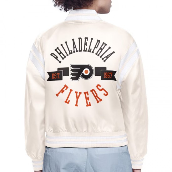 Philadelphia Flyers Printed Logo Varsity Satin Jacket Philadelphia Flyers Printed Logo Varsity Satin Jacket