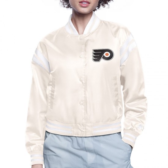 Philadelphia Flyers Printed Logo Varsity Satin Jacket Philadelphia Flyers Printed Logo Varsity Satin Jacket