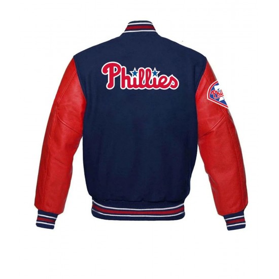 Philadelphia Phillies MLB Red and Blue Letterman Jacket Philadelphia Phillies MLB Red and Blue Letterman Jacket