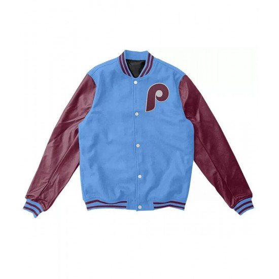 Philadelphia Phillies Maroon/Blue Letterman Jacket