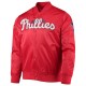 Philadelphia Phillies Wordmark Satin Red Full-Snap Jacket Philadelphia Phillies Wordmark Satin Red Full-Snap Jacket