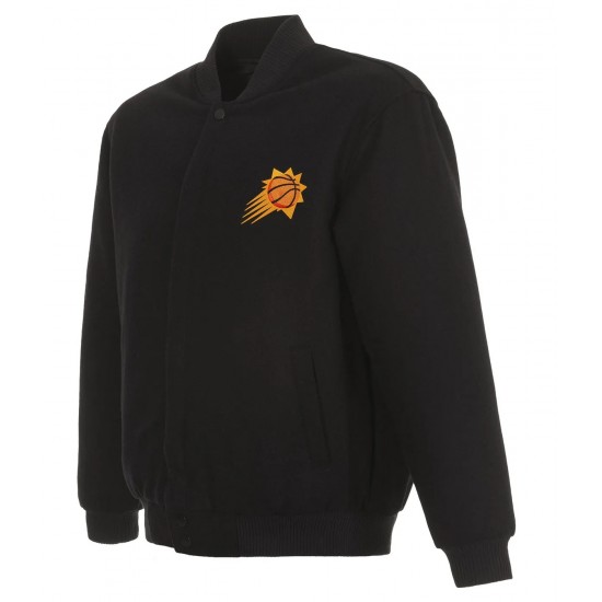 Phoenix Suns Bomber Black Wool Jacket Phoenix Suns Bomber Black Wool Jacket