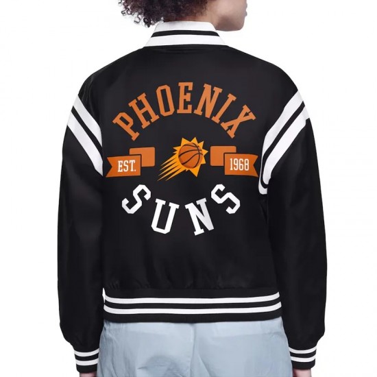 Phoenix Suns Printed Logo Varsity Satin Jacket Phoenix Suns Printed Logo Varsity Satin Jacket