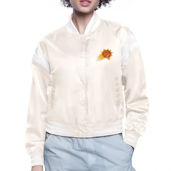 Phoenix Suns Printed Logo Varsity Satin Jacket Phoenix Suns Printed Logo Varsity Satin Jacket