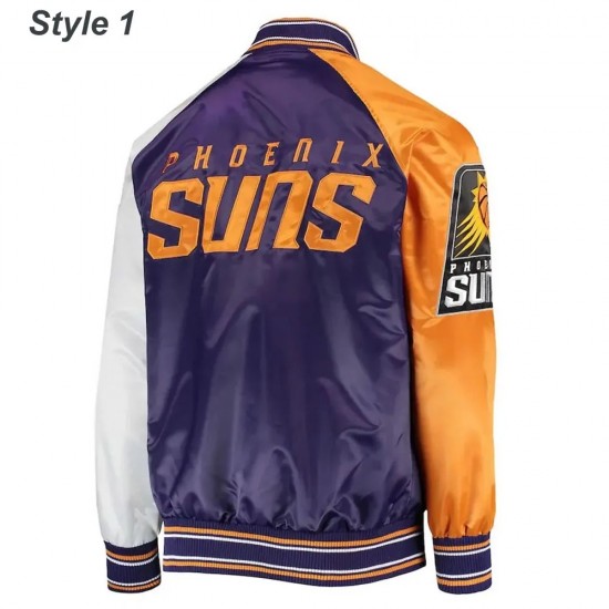 Phoenix Suns Reliever Purple & Orange Satin Jacket