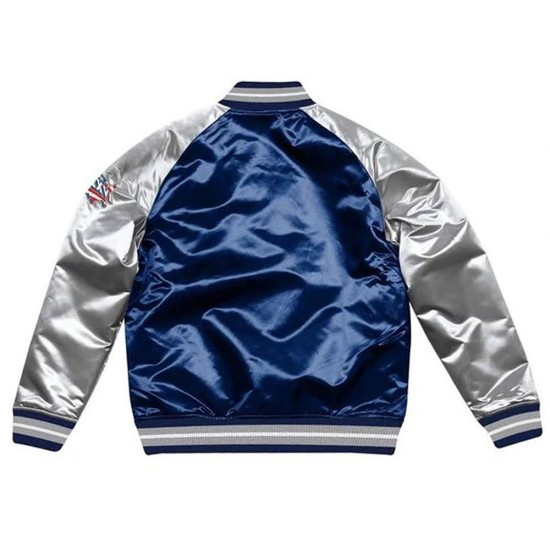 Pick and Roll New England Patriots Navy Satin Jacket