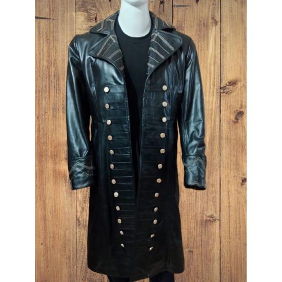 Pirate Style Captain Hook Leather Trench Coat Pirate Style Captain Hook Leather Trench Coat