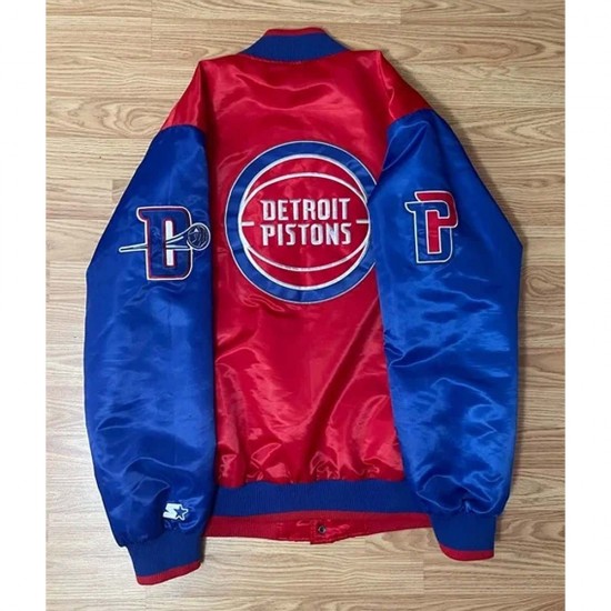 Pistons Ty Mopkins Red and Blue Satin Jacket Pistons Ty Mopkins Red and Blue Satin Jacket