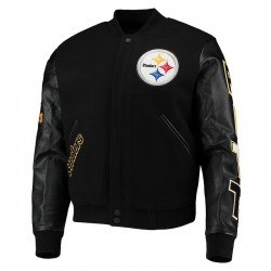 Pittsburgh Steelers Logo Black Letterman Jacket Pittsburgh Steelers Logo Black Letterman Jacket