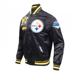 Pittsburgh Steelers Mashup Classic Rib Satin Jacket Pittsburgh Steelers Mashup Classic Rib Satin Jacket