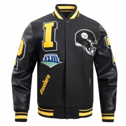 Pittsburgh Steelers Mashup Rib Varsity Jacket 