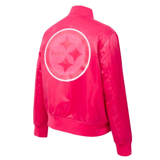 Pittsburgh Steelers Triple Pink Satin Jacket