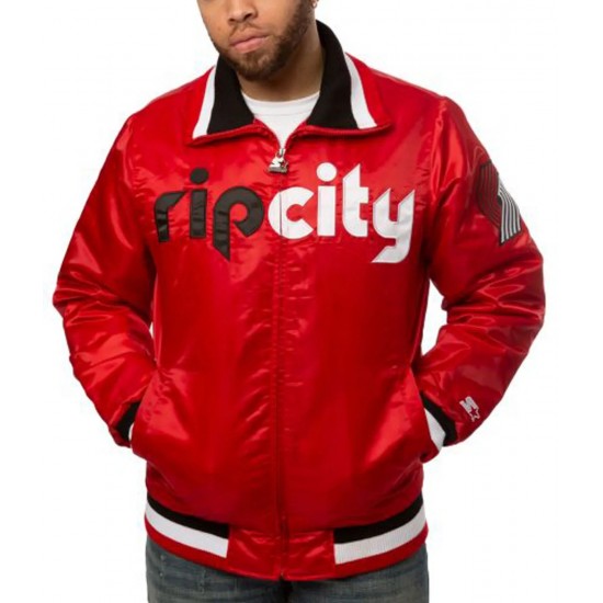 Portland Trailblazers Rip City Red Satin Jacket Portland Trailblazers Rip City Red Satin Jacket