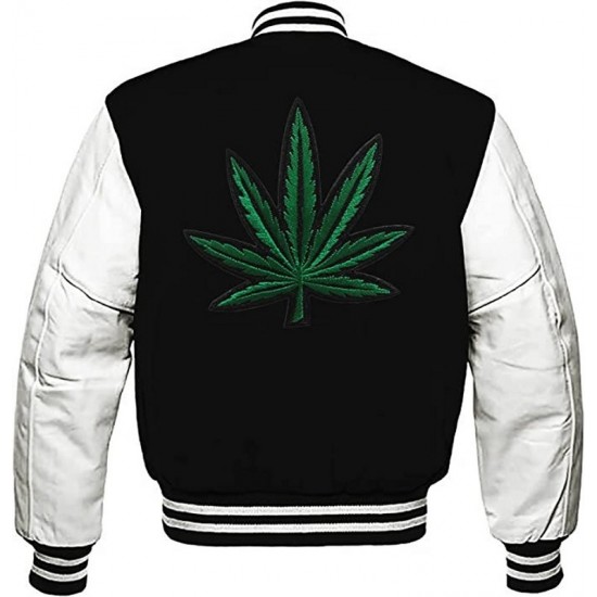 Pot Leaf Weed Cannabis Rastafarian High Times Black Varsity Jacket Pot Leaf Weed Cannabis Rastafarian High Times Black Varsity Jacket