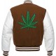 Pot Leaf Weed Cannabis Rastafarian High Times Brown Varsity Jacket Pot Leaf Weed Cannabis Rastafarian High Times Brown Varsity Jacket