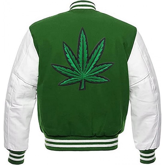 Pot Leaf Weed Cannabis Rastafarian High Times Grey Varsity Jacket Pot Leaf Weed Cannabis Rastafarian High Times Grey Varsity Jacket