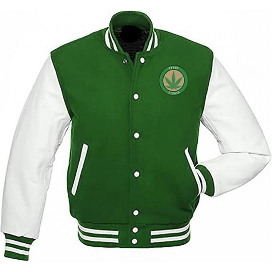 Pot Leaf Weed Cannabis Rastafarian High Times Grey Varsity Jacket Pot Leaf Weed Cannabis Rastafarian High Times Grey Varsity Jacket