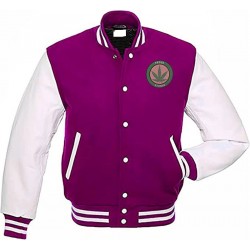 Pot Leaf Weed Cannabis Rastafarian High Times Purple Varsity Jacket Pot Leaf Weed Cannabis Rastafarian High Times Purple Varsity Jacket
