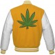 Pot Leaf Weed Cannabis Rastafarian High Times Yellow Varsity Jacket Pot Leaf Weed Cannabis Rastafarian High Times Yellow Varsity Jacket