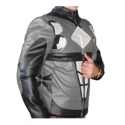 Power Ranger RPM Motorcycle Grey Look Leather Jacket Power Ranger RPM Motorcycle Grey Look Leather Jacket