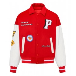 Prince Charming A Few Good Kids Classic White/Red Varsity Jacket 