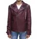 Printed Maroon Travis Touchdown Gaming Leather Jacket