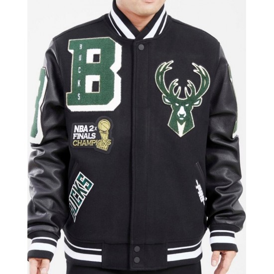 Pro Standard Milwaukee Bucks Varsity Jacket Pro Standard Milwaukee Bucks Varsity Jacket