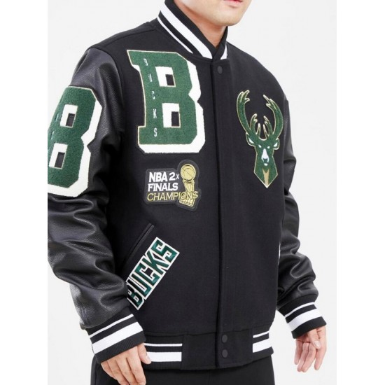 Pro Standard Milwaukee Bucks Varsity Jacket Pro Standard Milwaukee Bucks Varsity Jacket