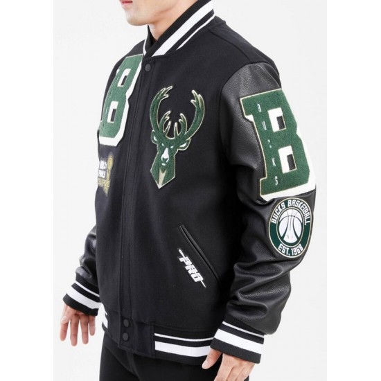 Pro Standard Milwaukee Bucks Varsity Jacket Pro Standard Milwaukee Bucks Varsity Jacket