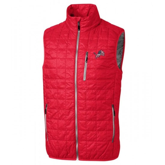 Puffer Detroit Lions Americana Rainier Red Vest Puffer Detroit Lions Americana Rainier Red Vest