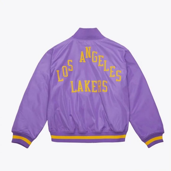 Purple LA Lakers Satin Full-Zip Jacket