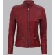 Rachel Womens Maroon Slim Fit Leather Jacket Rachel Womens Maroon Slim Fit Leather Jacket