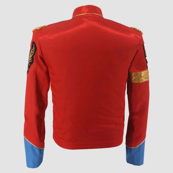 Rare MJ Michael Jackson Red Retro England Military Jacket Rare MJ Michael Jackson Red Retro England Military Jacket