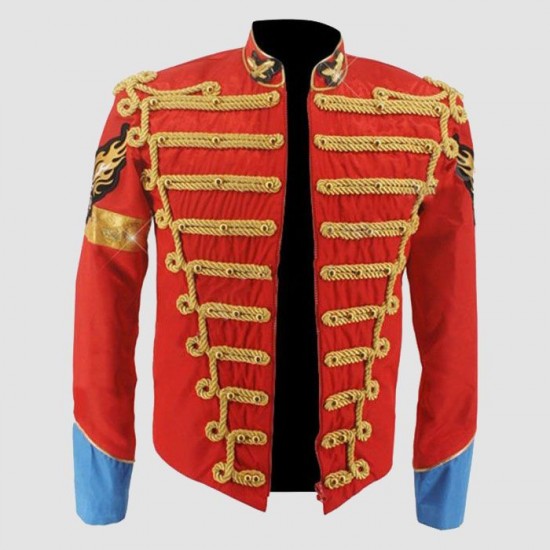 Rare MJ Michael Jackson Red Retro England Military Jacket Rare MJ Michael Jackson Red Retro England Military Jacket