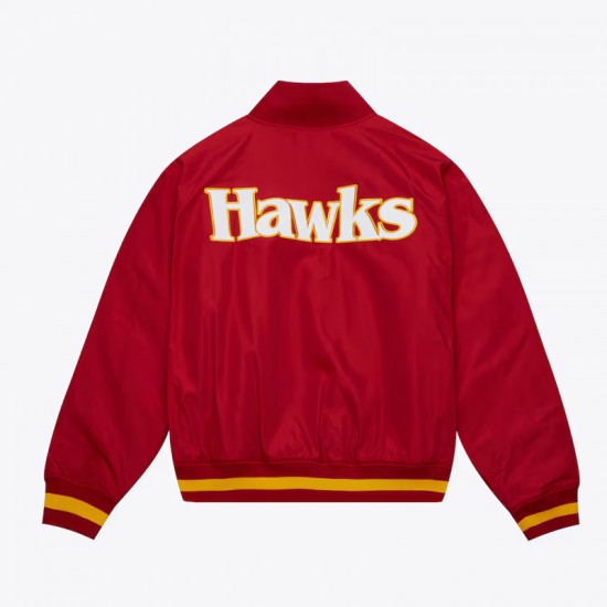 Red Atlanta Hawks Satin Full-Zip Jacket