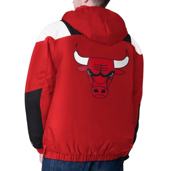 Red Black Chicago Bulls Charger Half-Zip Pullover Jacket