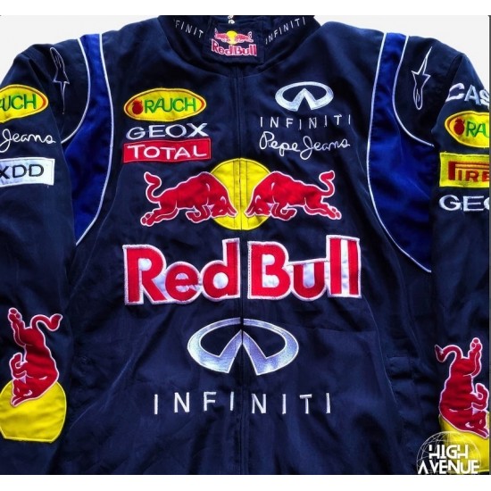 Red Bull Embroidered Blue Nascar Vintage Jacket Red Bull Embroidered Blue Nascar Vintage Jacket
