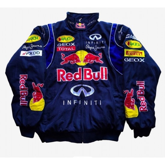 Red Bull Embroidered Blue Nascar Vintage Jacket Red Bull Embroidered Blue Nascar Vintage Jacket